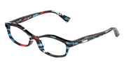 Alain Mikli A00701J Red Teal Stained Glass Eyeglasses