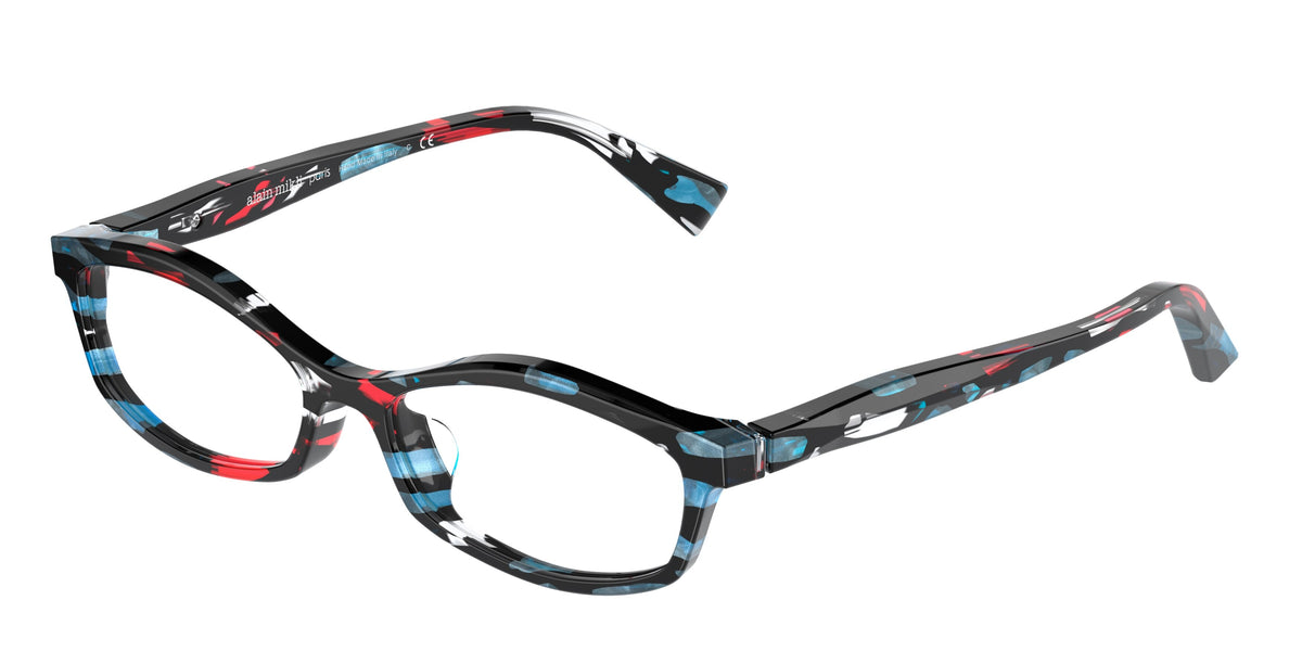 Alain Mikli A00701J Red Teal Stained Glass Eyeglasses