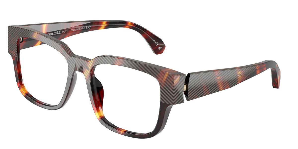 Alain Mikli A03504M Striped Brown Havana Eyeglasses