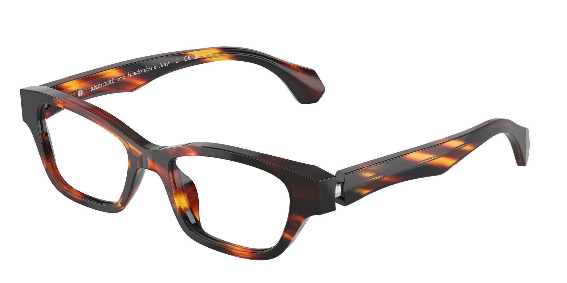 Alain Mikli A03516 Striped Havana Brown Yellow Eyeglasses