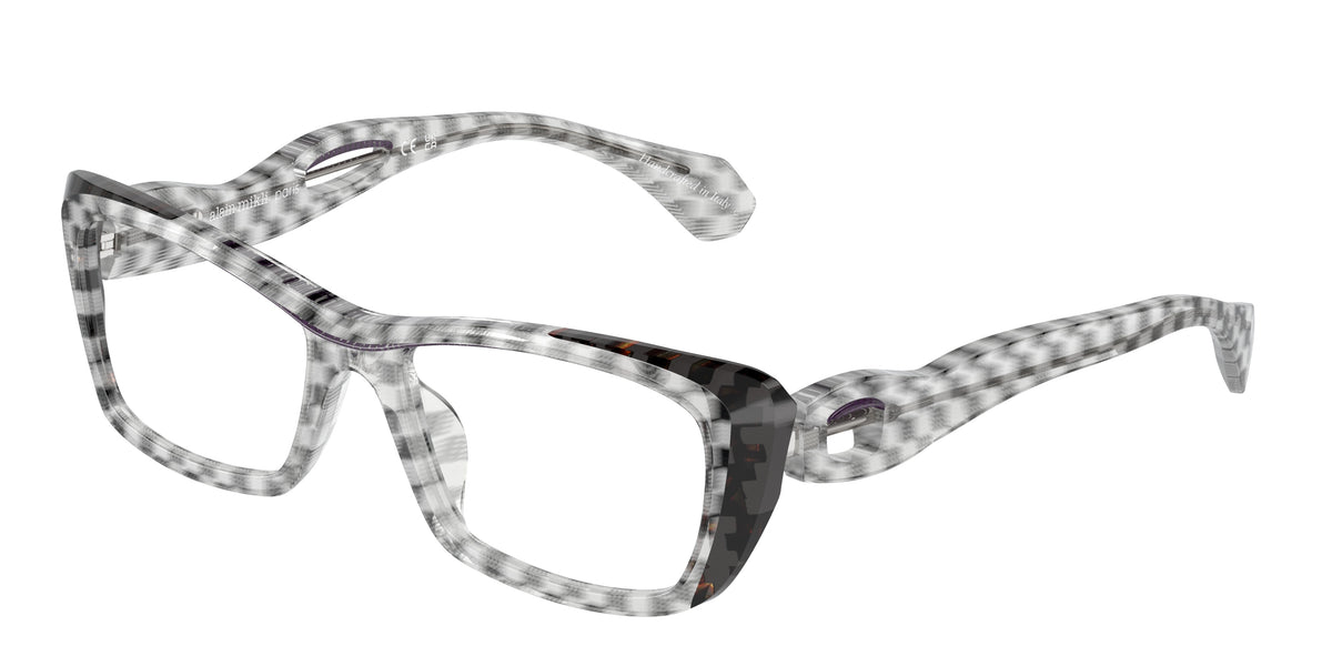 Alain Mikli A03522 Damier Black White/Brown/Purple Eyeglasses