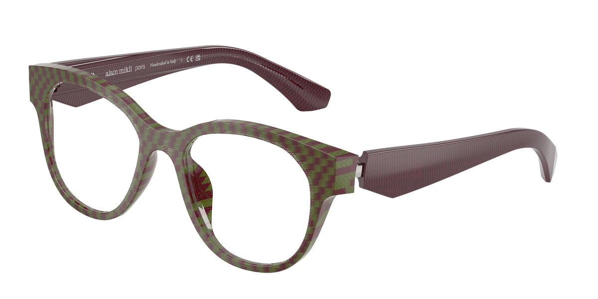Alain Mikli A03526 Damier Bourdeaux Green Eyeglasses