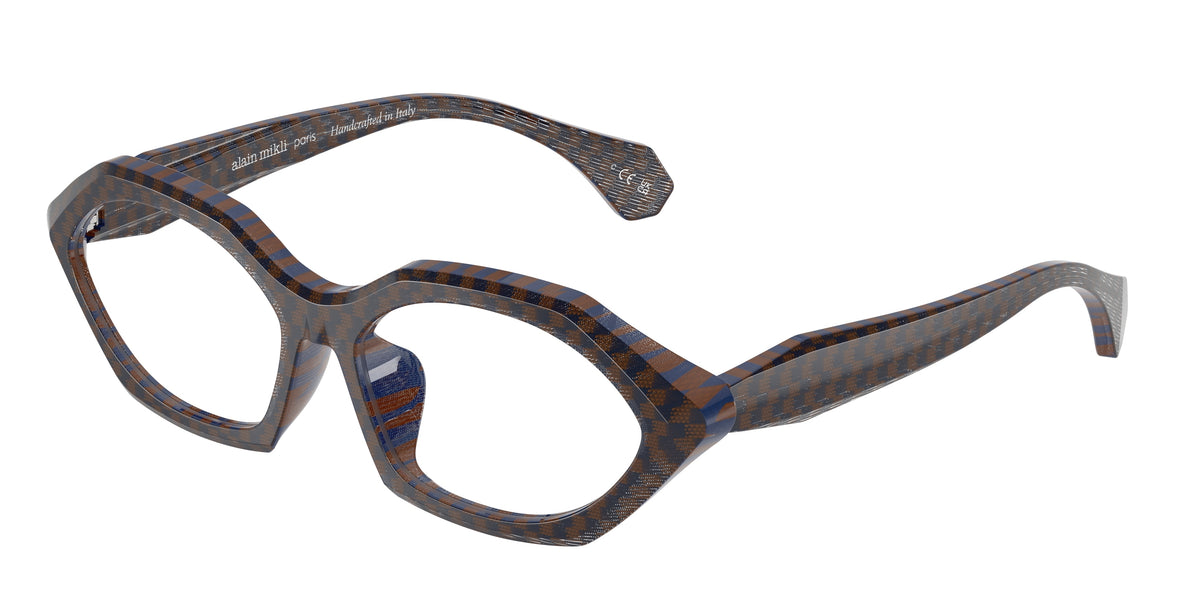 Alain Mikli A03530DM New Damier Blue Brown Eyeglasses