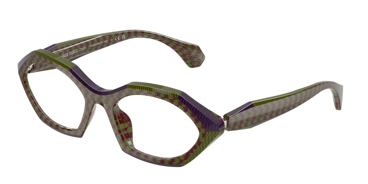 Alain Mikli A03530 Point Olive/Damier Bourd/Purple Eyeglasses