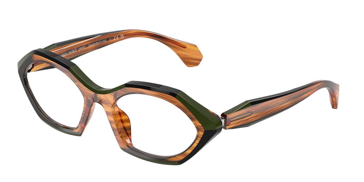 Alain Mikli A03530 Striped Havana/Green/Black Eyeglasses