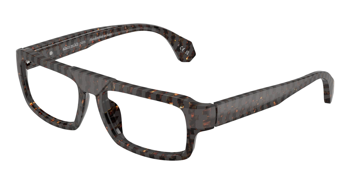 Alain Mikli A03534 Havana Damier Brown Eyeglasses