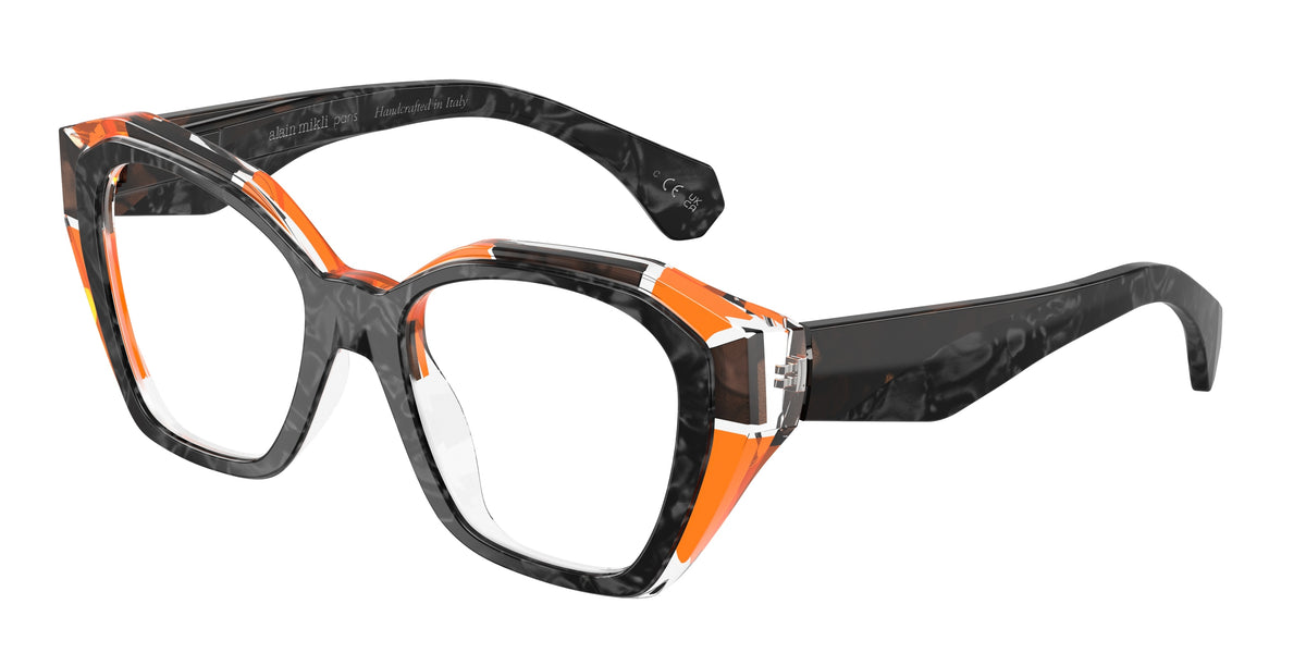 Alain Mikli A03542 Noir/Brown Nacree/Transparent Orange Eyeglasses