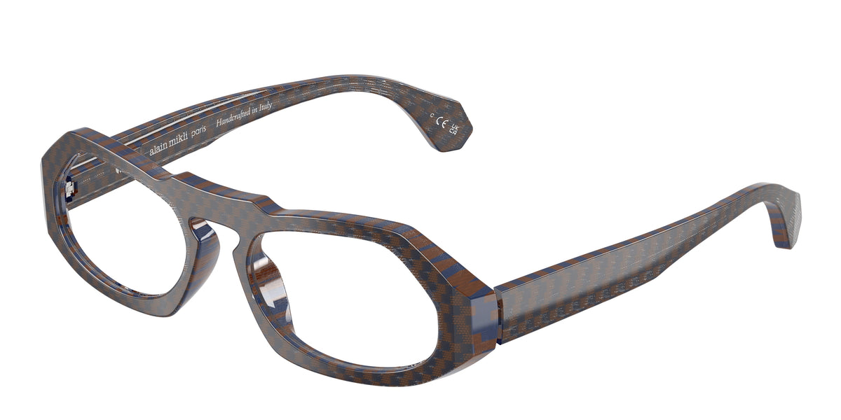 Alain Mikli A03547 New Damier Blue Brown Eyeglasses