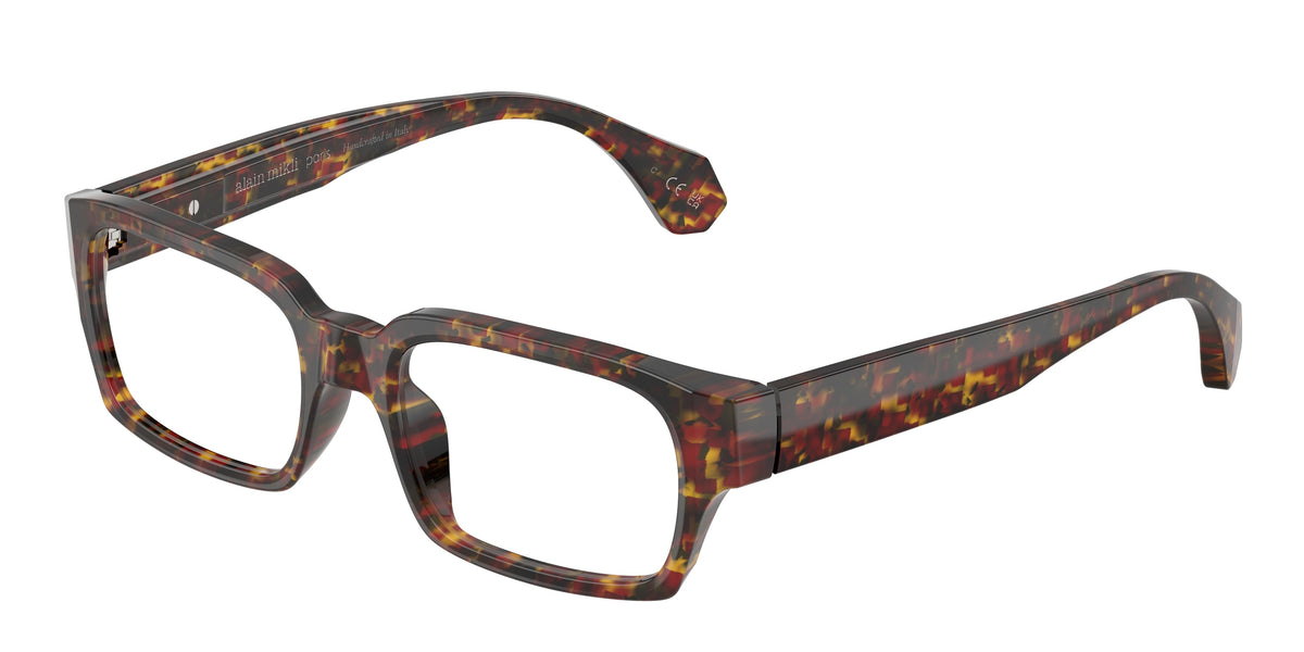 Alain Mikli A03552 Damier Havana Opal Yellow Eyeglasses