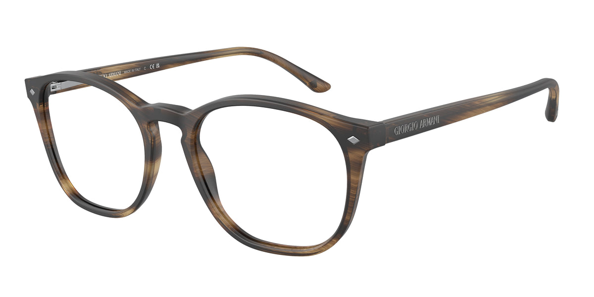 Giorgio Armani AR7074 Striped Matte Dark Brown Eyeglasses