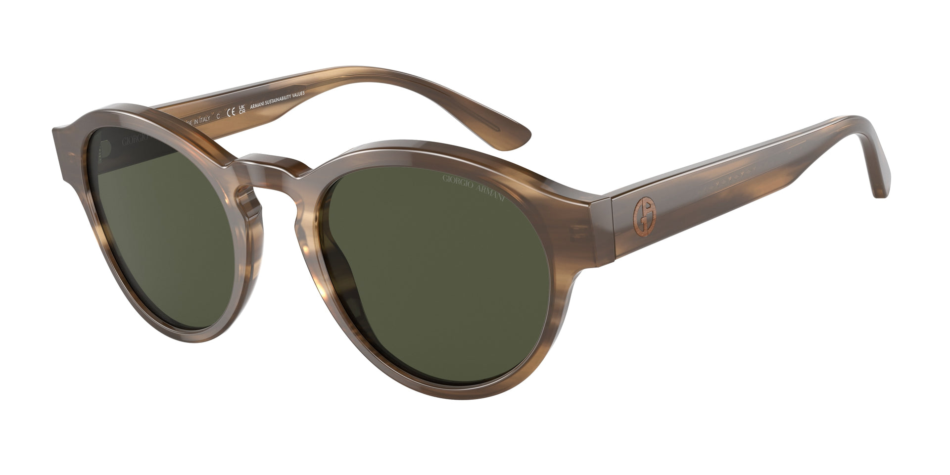 Giorgio Armani AR8146 Striped Brown Sunglasses