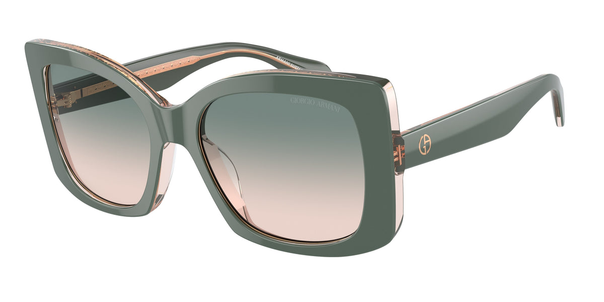 Giorgio Armani AR8208U Top Sage Green/Transparent Pink Sunglasses