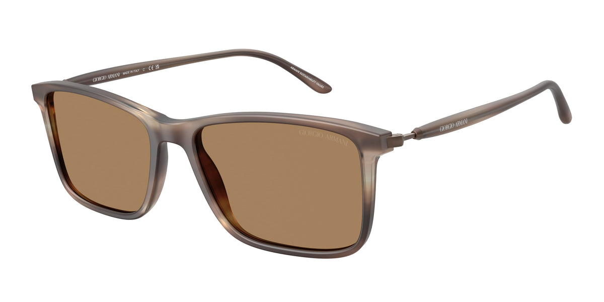 Giorgio Armani AR8218 Matte Striped Brown Sunglasses