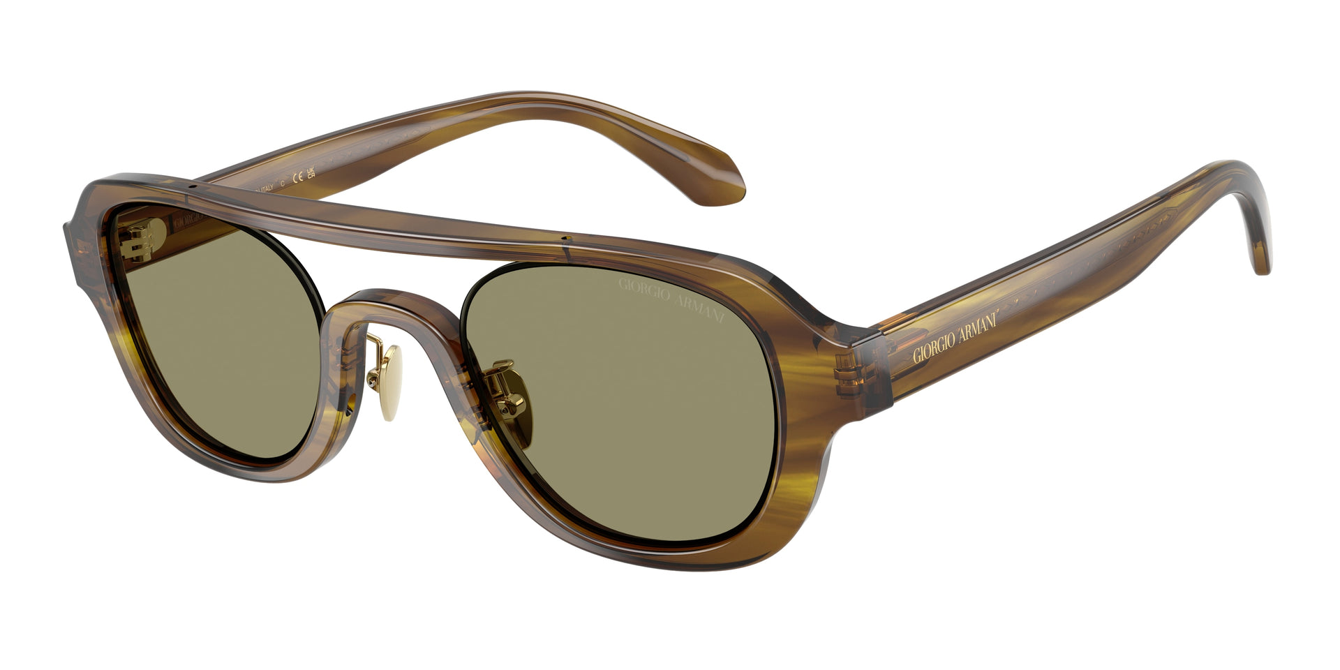 Giorgio Armani AR8247 Striped Brown & Light Brown Sunglasses
