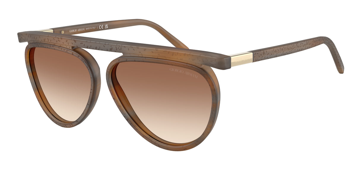 Giorgio Armani AR8262 Matte Striped Brown Sunglasses