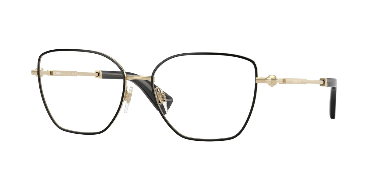 Burberry BE1390 Light Gold With Black Rim Eyeglasses