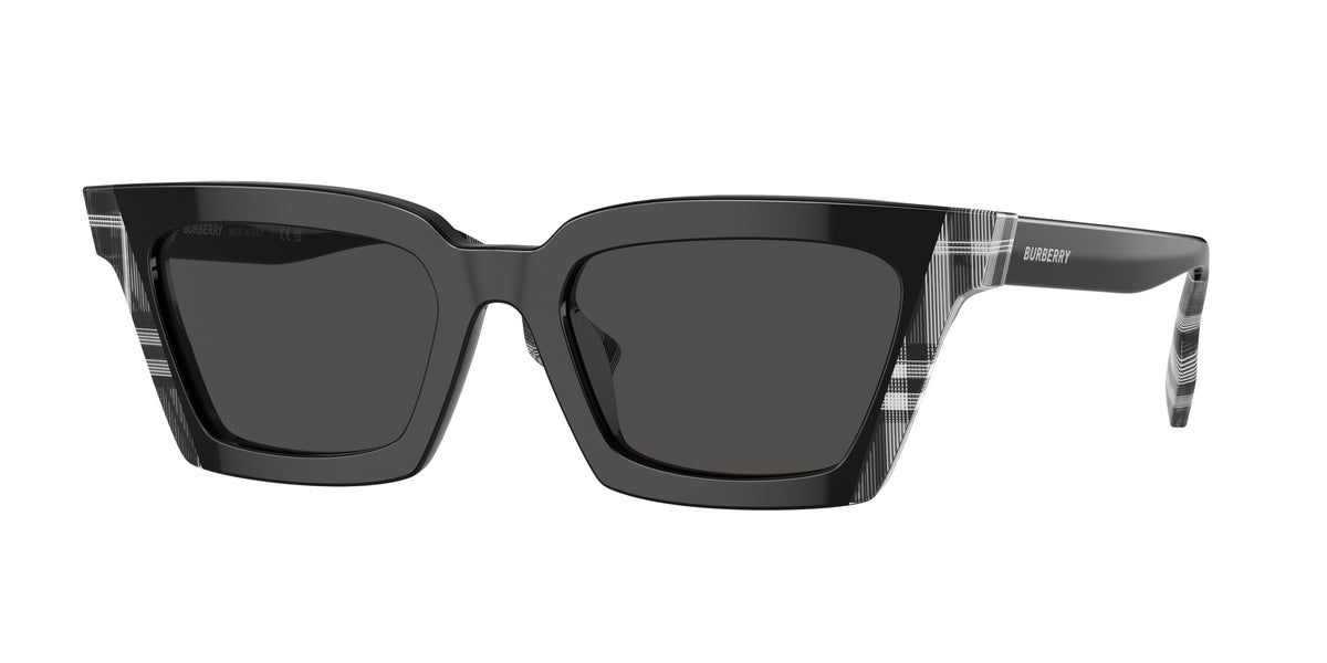 Burberry BE4392U Black/Check White Black Sunglasses
