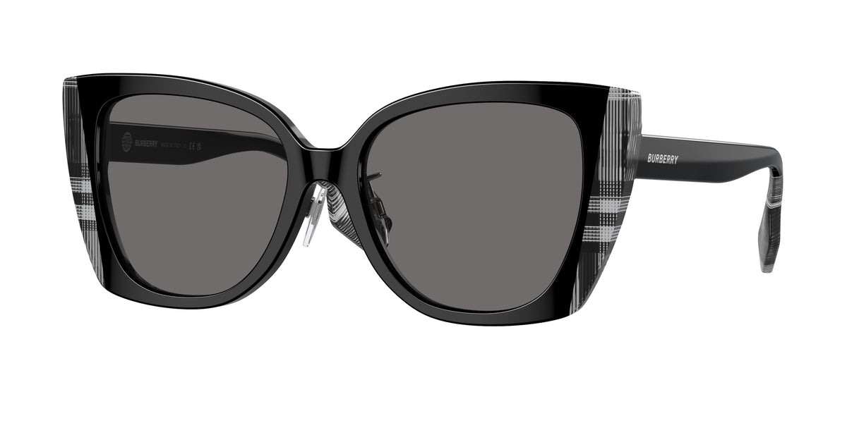 Burberry BE4393F Black/Check White Black Sunglasses