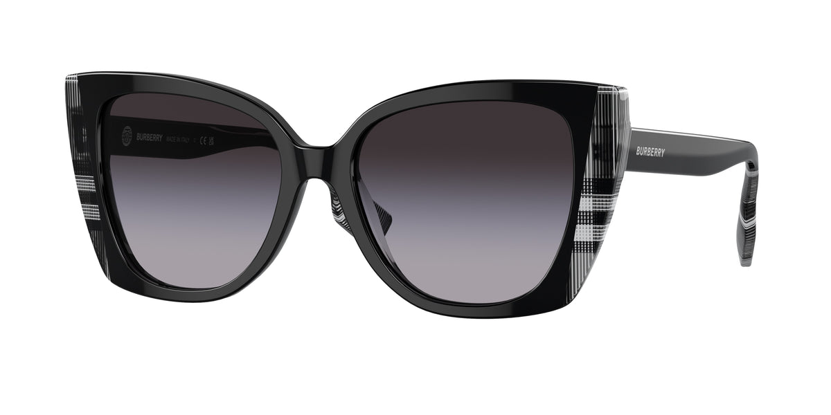 Burberry BE4393 Black/Check White Black Sunglasses