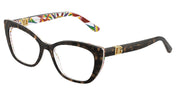 Dolce&Gabbana DG3398 Havana On White Barrow Eyeglasses