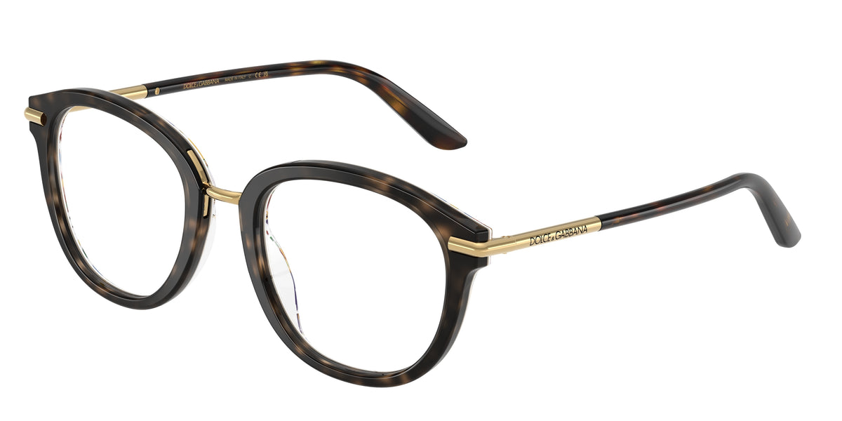 Dolce&Gabbana DG3410 Havana On White Barrow Eyeglasses