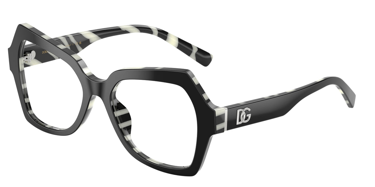 Dolce&Gabbana DG3429 Black On Zebra Eyeglasses