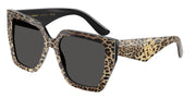 Dolce&Gabbana DG4438 Leo Brown On Black Sunglasses