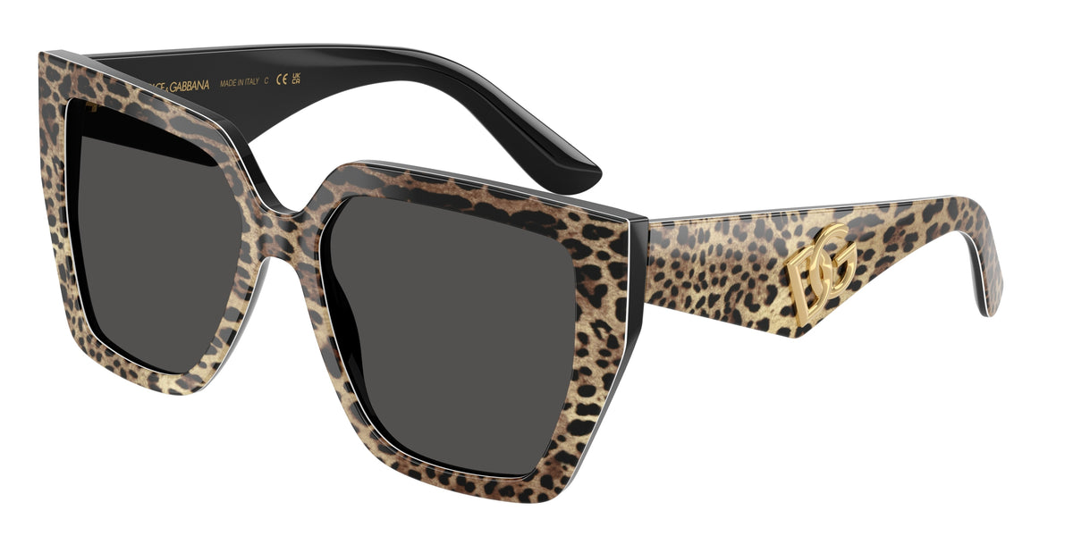 Dolce&Gabbana DG4438 Leo Brown On Black Sunglasses