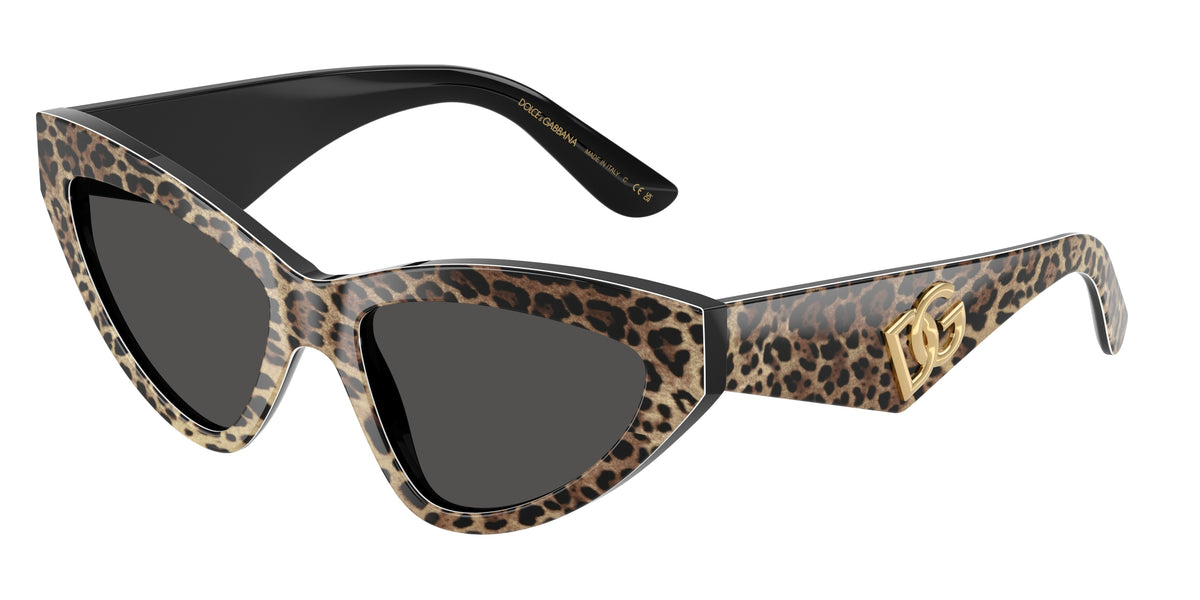 Dolce&Gabbana DG4439 Leo Brown On Black Sunglasses