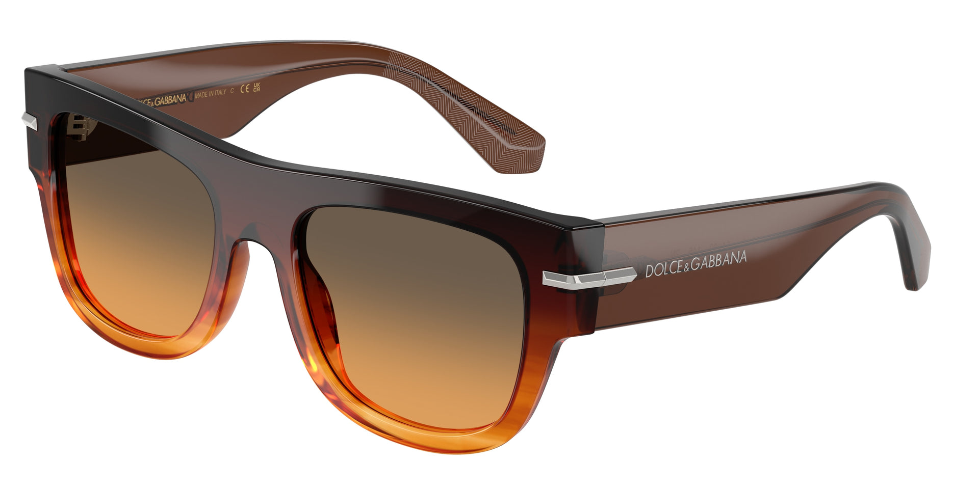 Dolce&Gabbana DG4484 Gradient Striped Brown Sunglasses