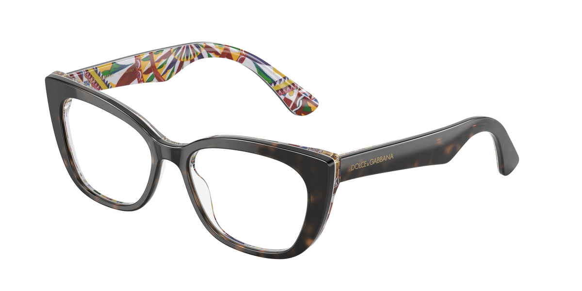 Dolce&Gabbana DX3357 Havana On White Barrow Eyeglasses Kids