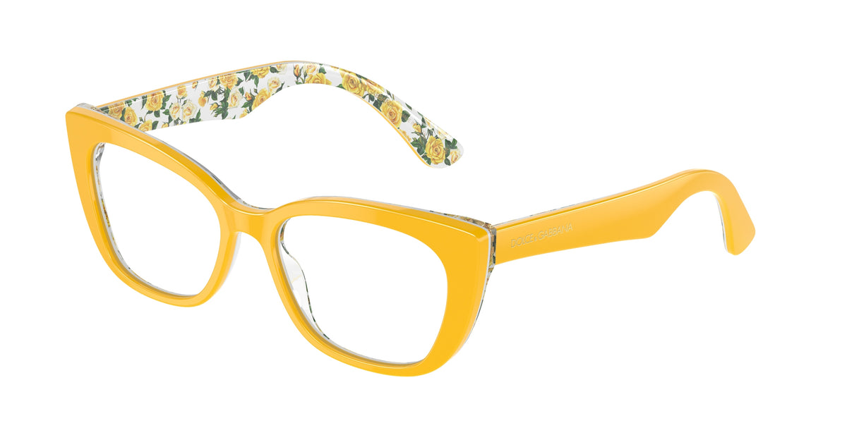 Dolce&Gabbana DX3357 Yellow On Yellow Roses Eyeglasses Kids