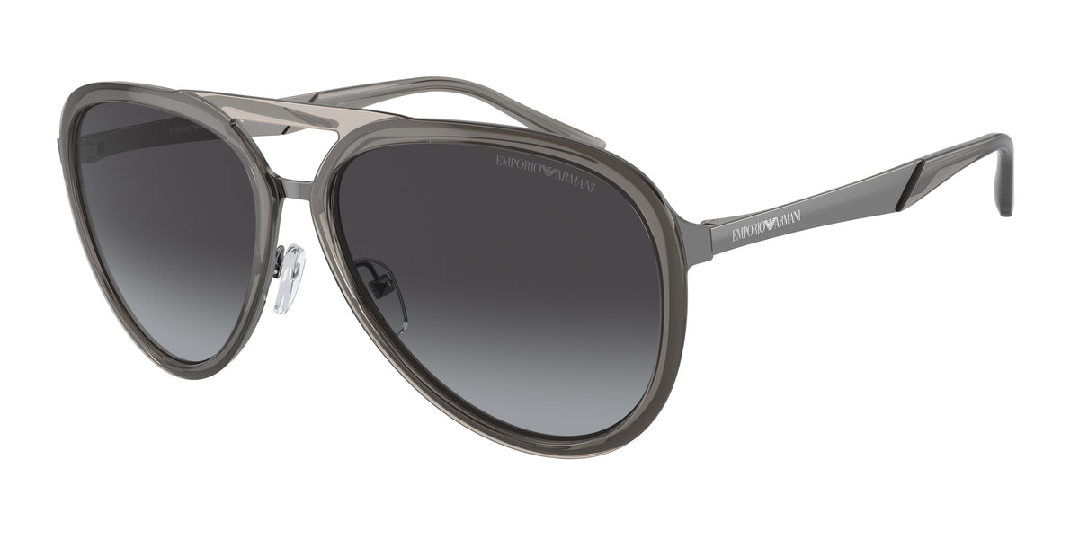 Emporio Armani EA2145 Shiny Transparent Smoke Sunglasses