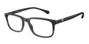 Emporio Armani EA3098 Matte Black & Striped Grey Eyeglasses