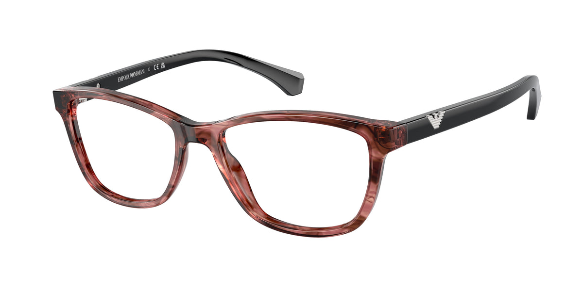 Emporio Armani EA3099 Shiny Striped Pink Eyeglasses