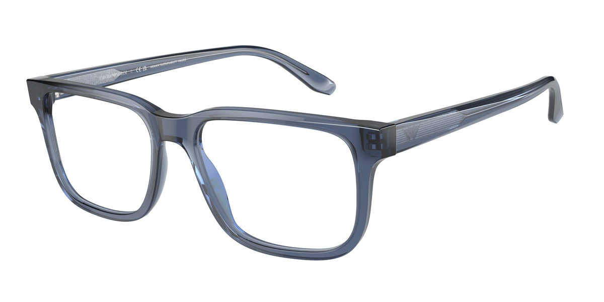 Emporio Armani EA3218 Shiny Transparent Blue Eyeglasses
