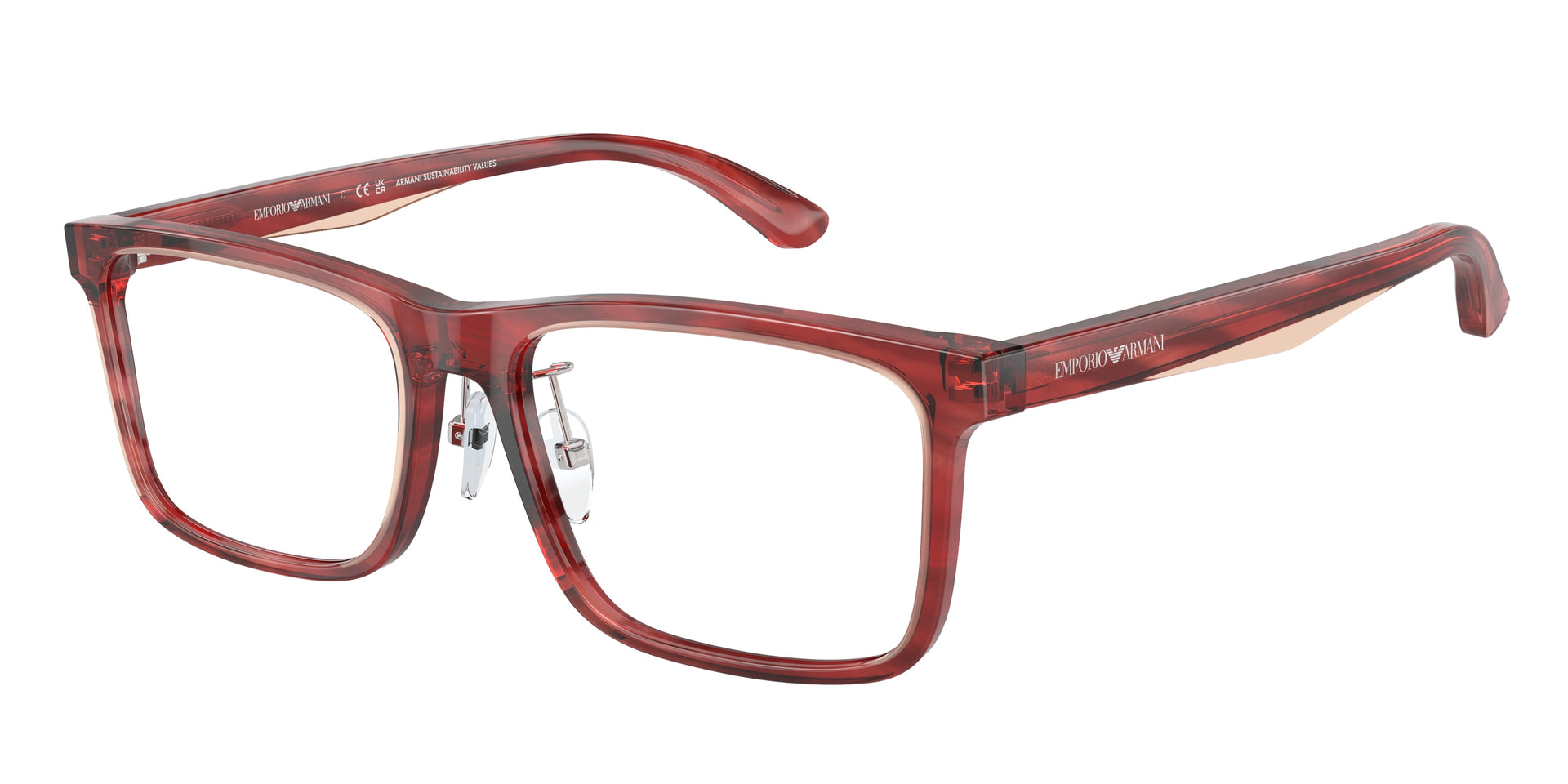 Emporio Armani EA3227F Shiny Bordeaux/Top Smoke Eyeglasses