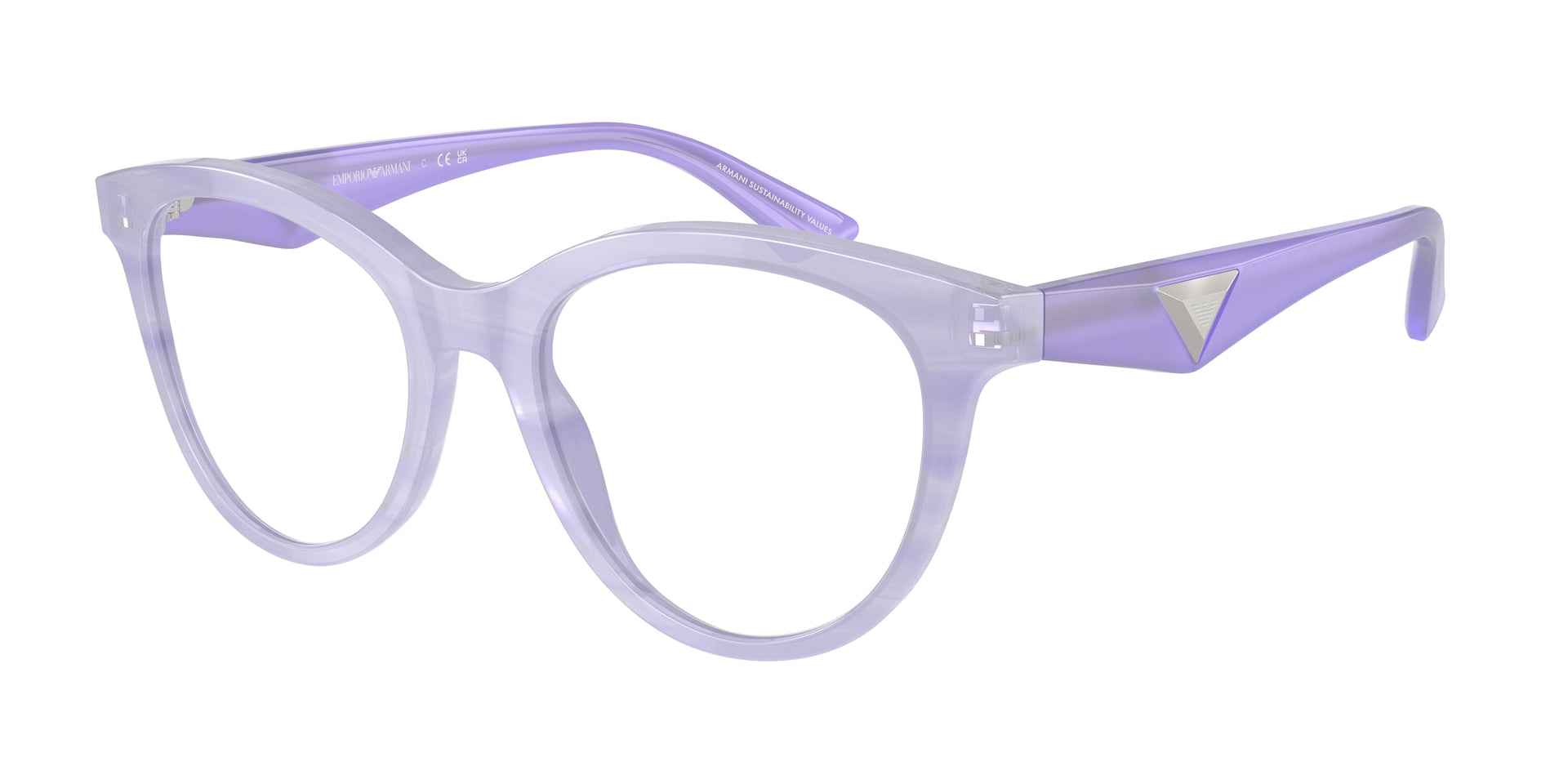 Emporio Armani EA3236 Shiny Striped Lilac Eyeglasses