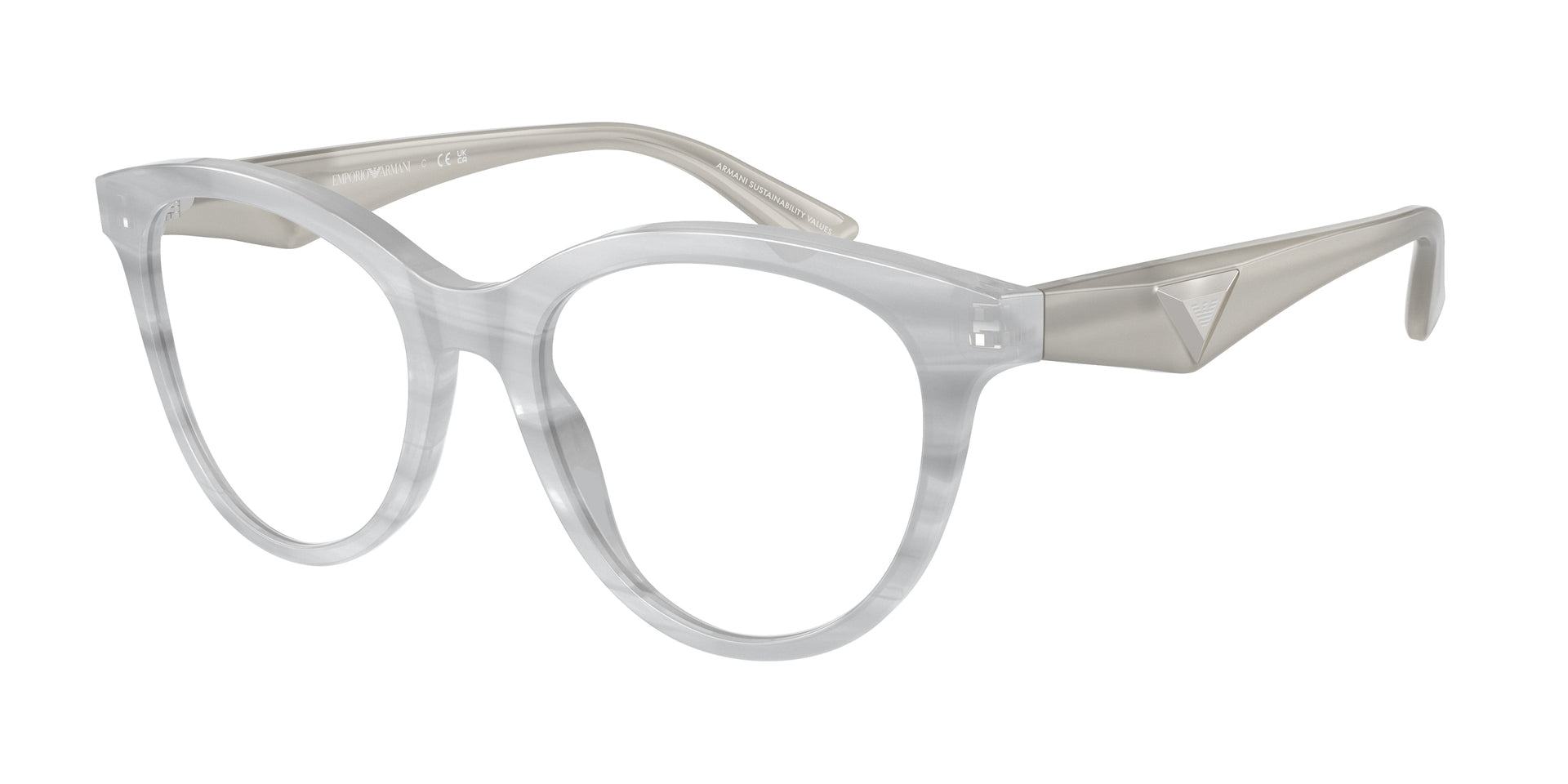 Emporio Armani EA3236 Shiny Striped Grey Eyeglasses