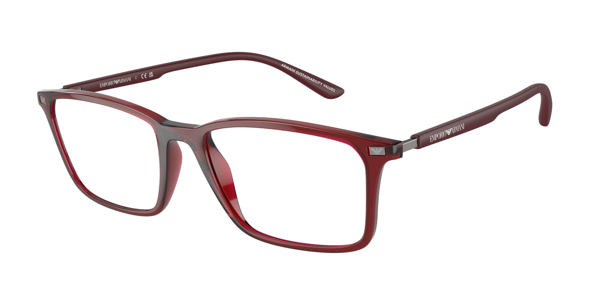 Emporio Armani EA3237 Shiny Transparent Bordeaux Eyeglasses