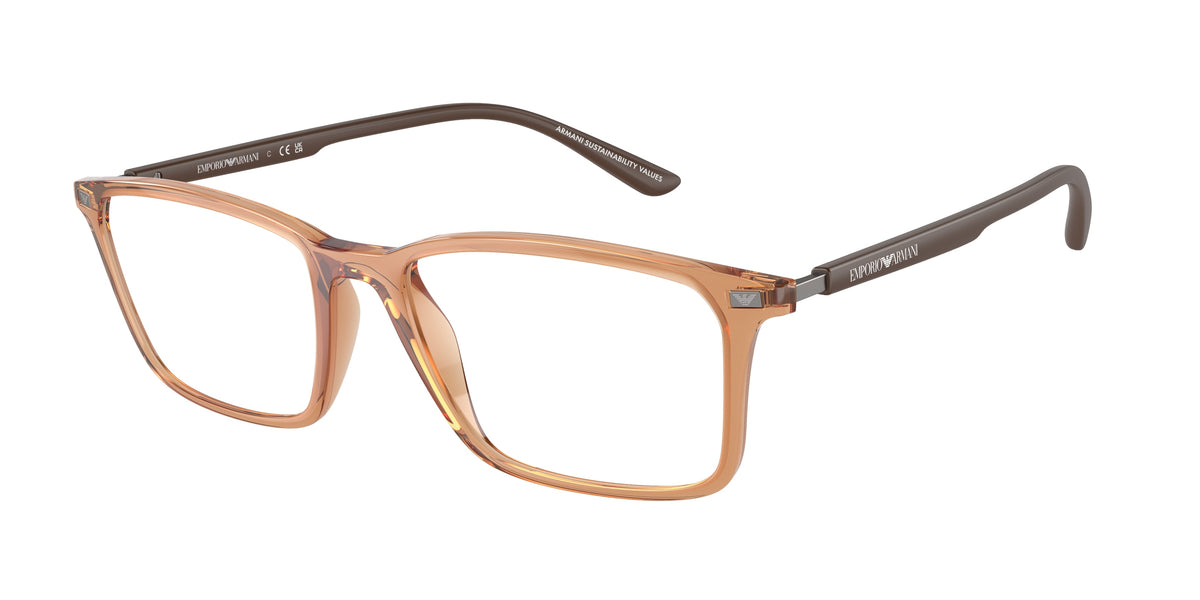 Emporio Armani EA3237 Shiny Transparent Brown Eyeglasses