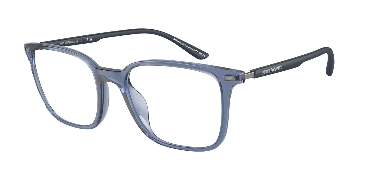 Emporio Armani EA3242U Shiny Transparent Blue Eyeglasses