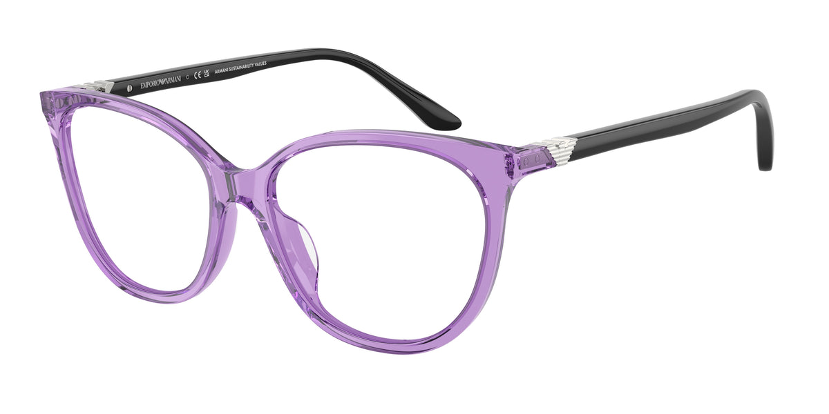 Emporio Armani EA3249U Shiny Transparent Violet Eyeglasses
