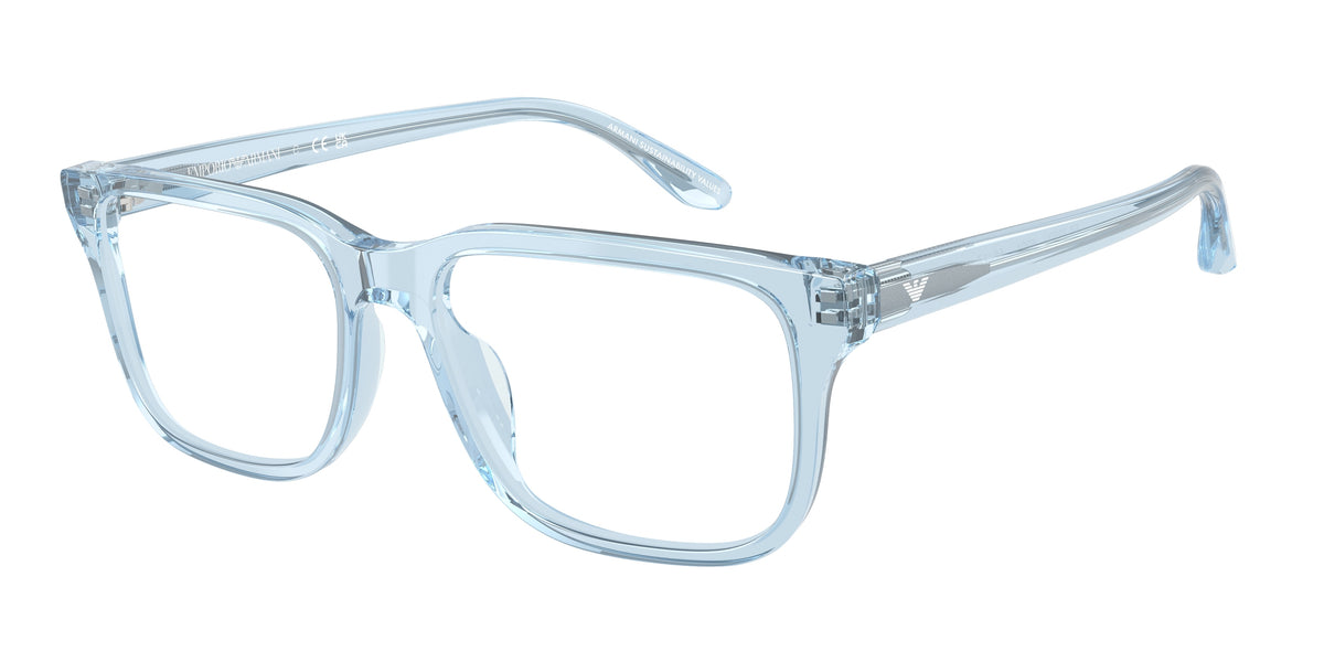 Emporio Armani EA3250U Shiny Transparent Light Blue Eyeglasses