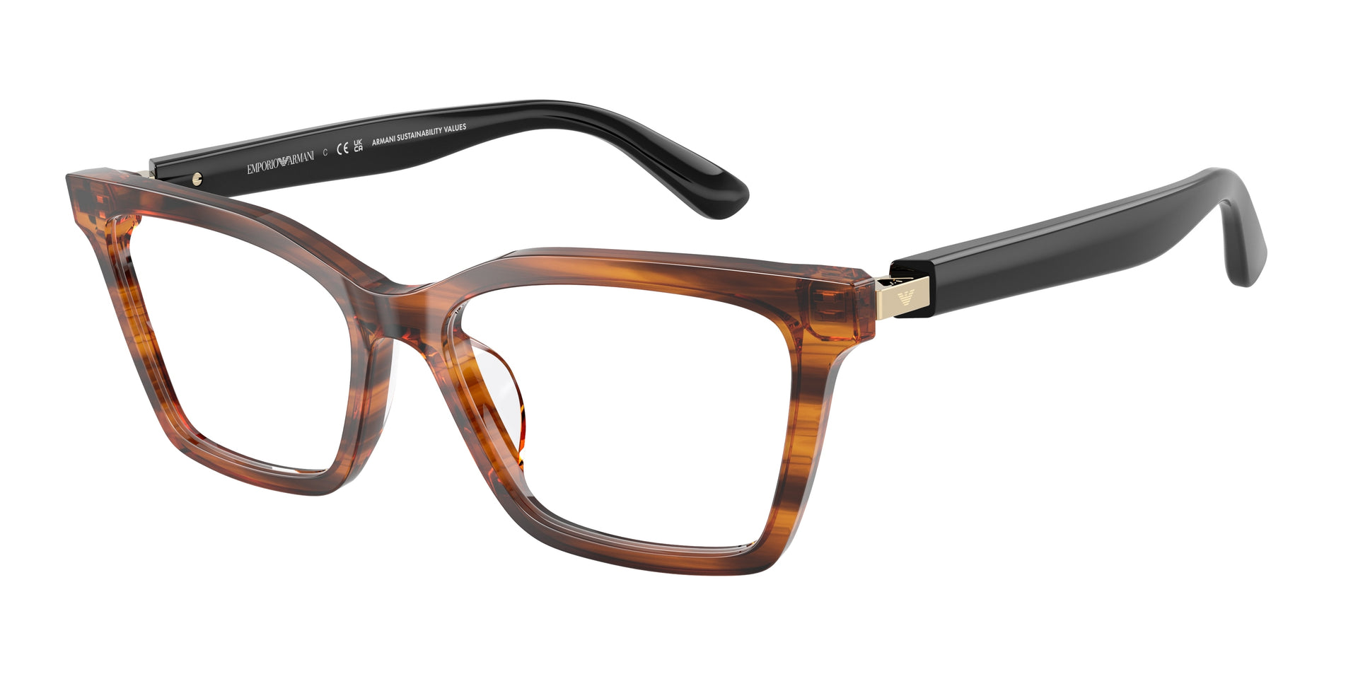 Emporio Armani EA3261U Shiny Striped Yellow Eyeglasses