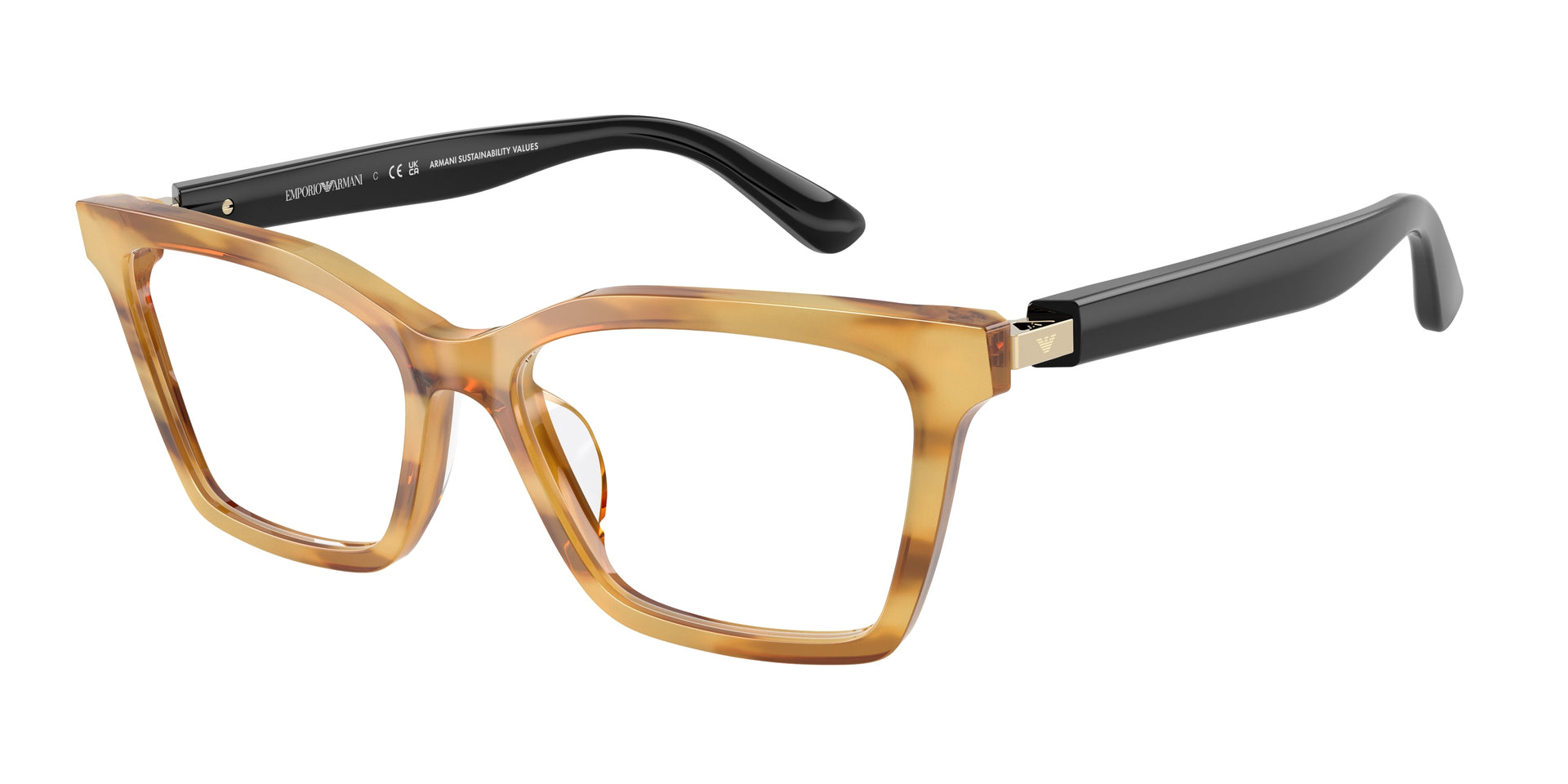 Emporio Armani EA3261U Shiny Striped Honey Eyeglasses