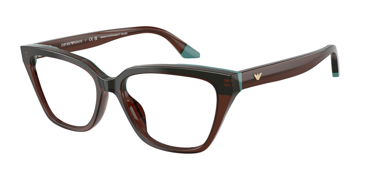 Emporio Armani EA3270U Transparent Brown/Teal Eyeglasses