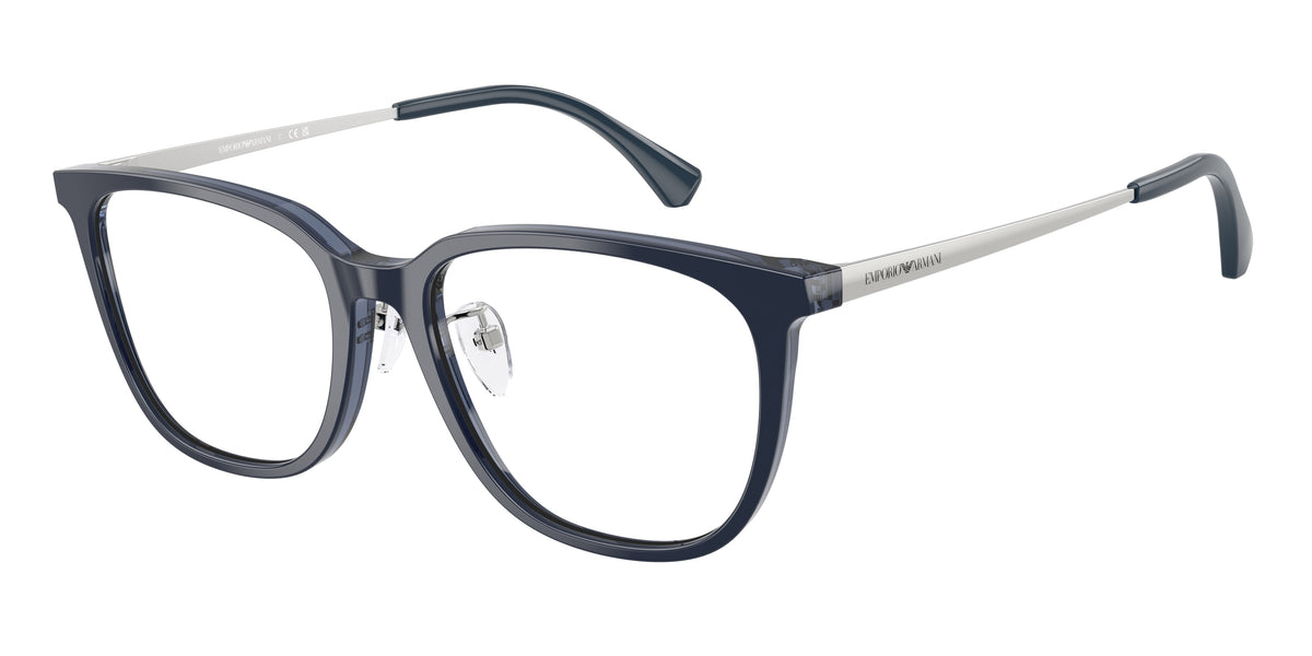 Emporio Armani EA3284D Shiny Blue/Transparent Blue Eyeglasses