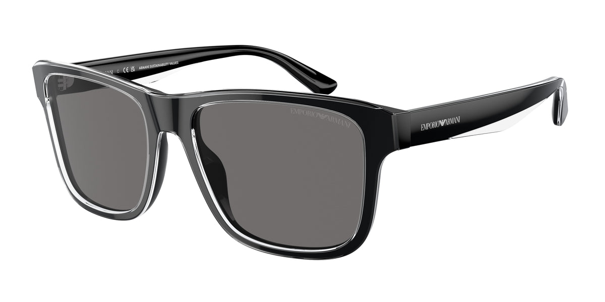 Emporio Armani EA4208F Shiny Black/Top Crystal Sunglasses