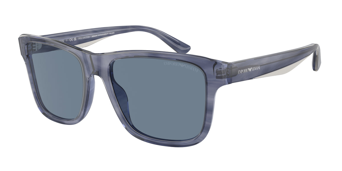 Emporio Armani EA4208 Shiny Blue/Top Smoke Sunglasses